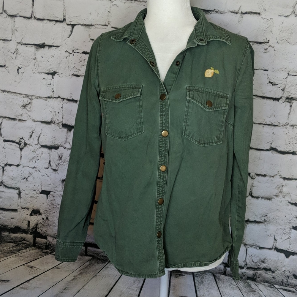 Forever 21 Los Angeles Ca  - Olive Denim Shirt